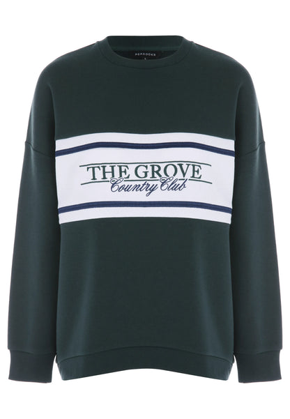 Womens Dark Green Curved Hem Sweatshirt