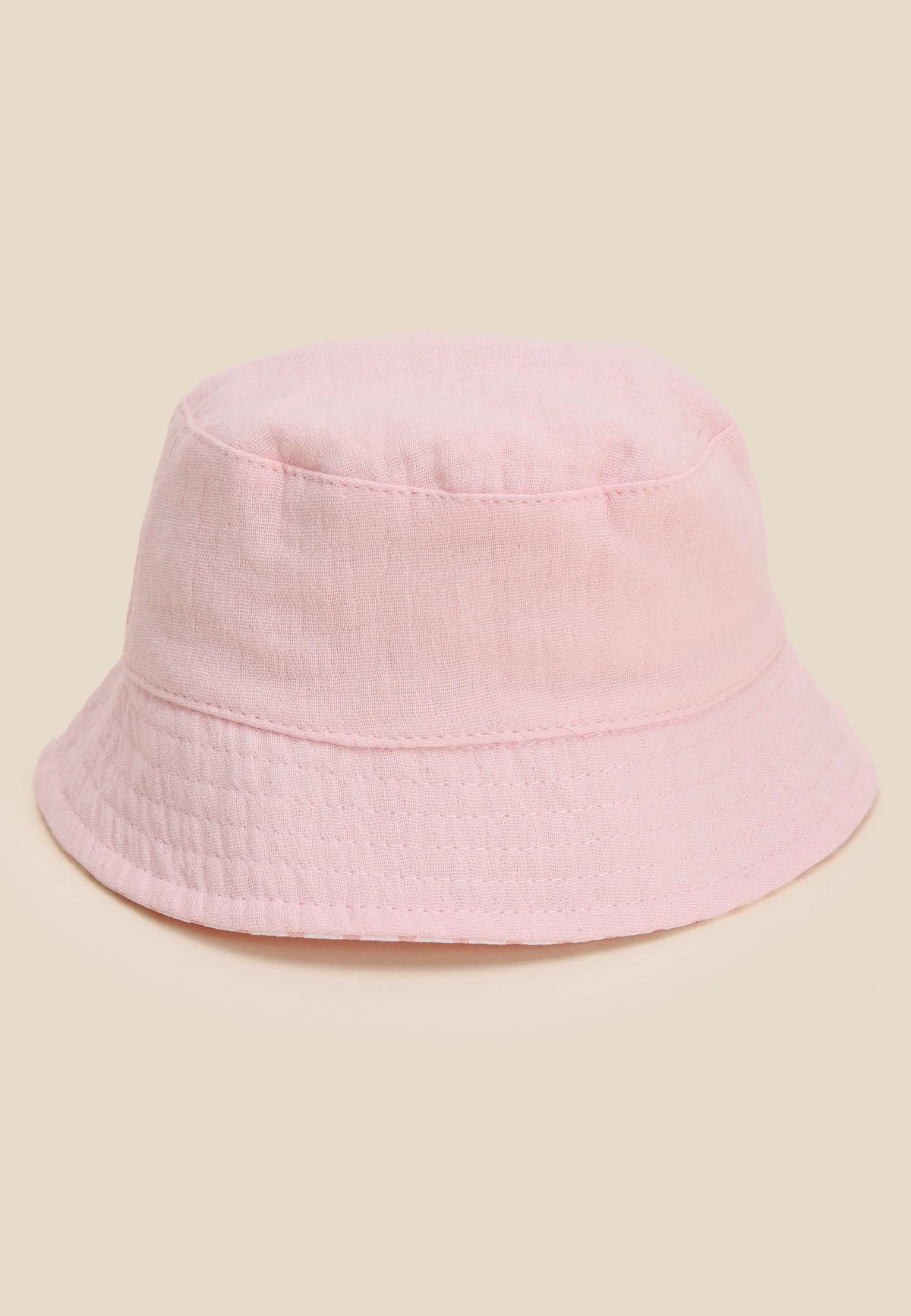 Baby Girls Pink Stripe Reversible Bucket Hat