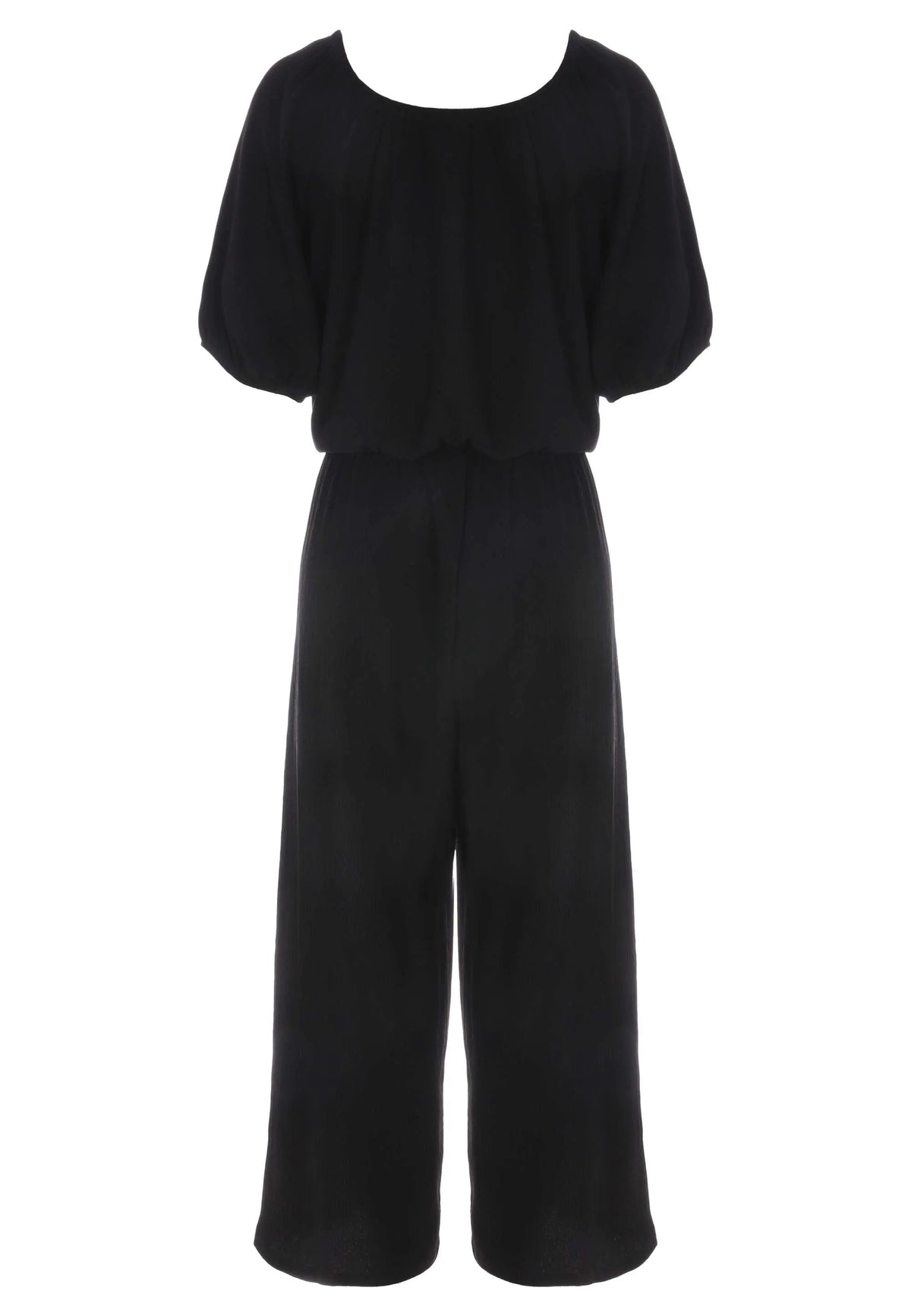 Womens Black Square Neck Jumpsuit