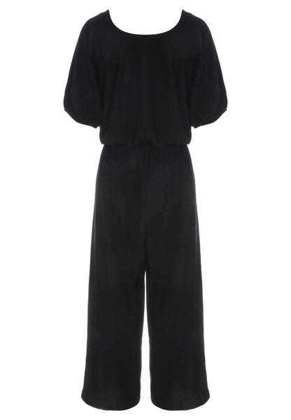 Womens Black Square Neck Jumpsuit