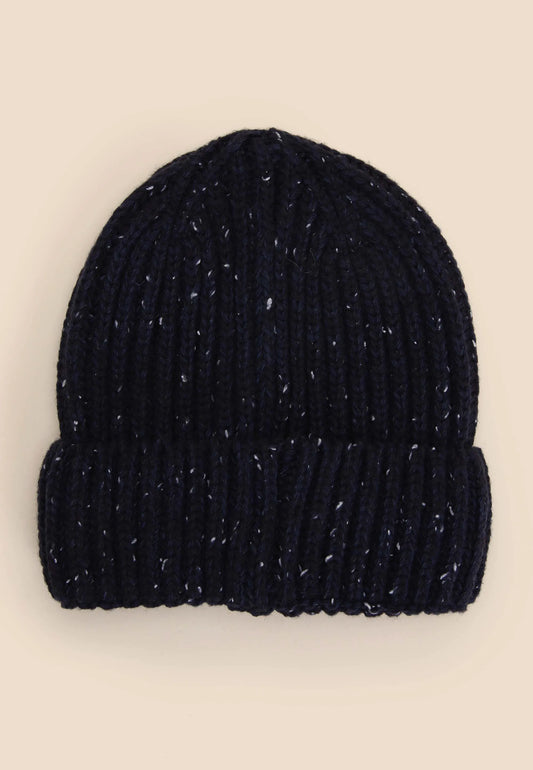 Older Boys Navy Fleck Beanie Hat