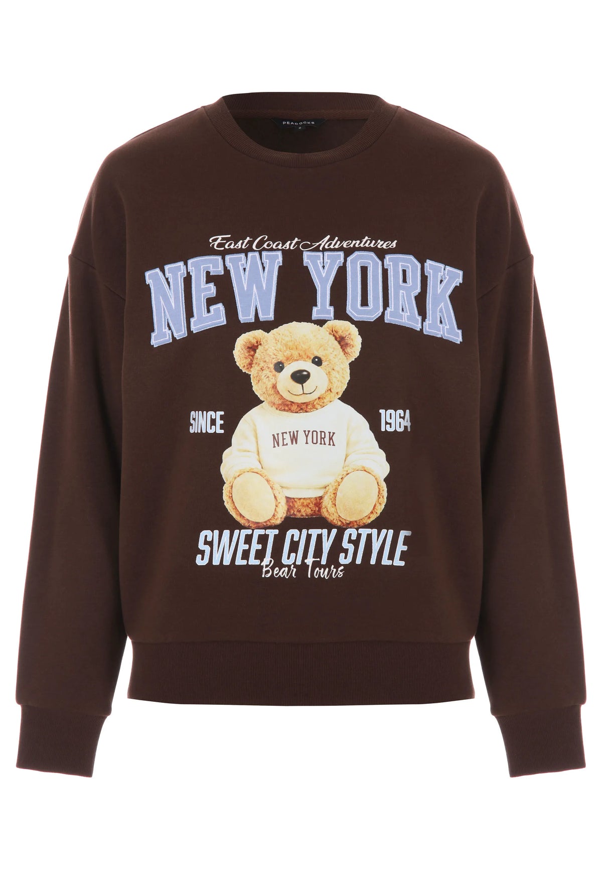 Womens Chocolate Brown Teddy Bear Sweatshirt