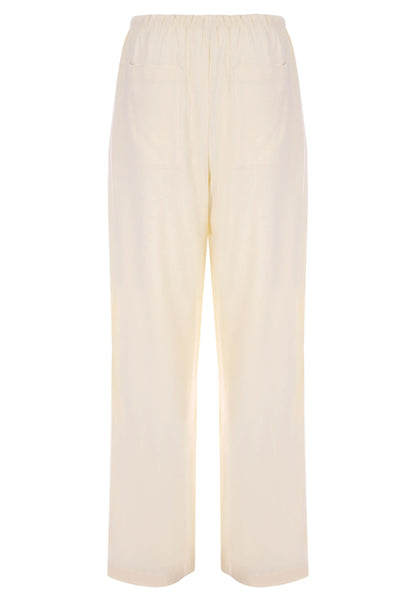 Womens Lemon Drawstring Linen Blend Trousers