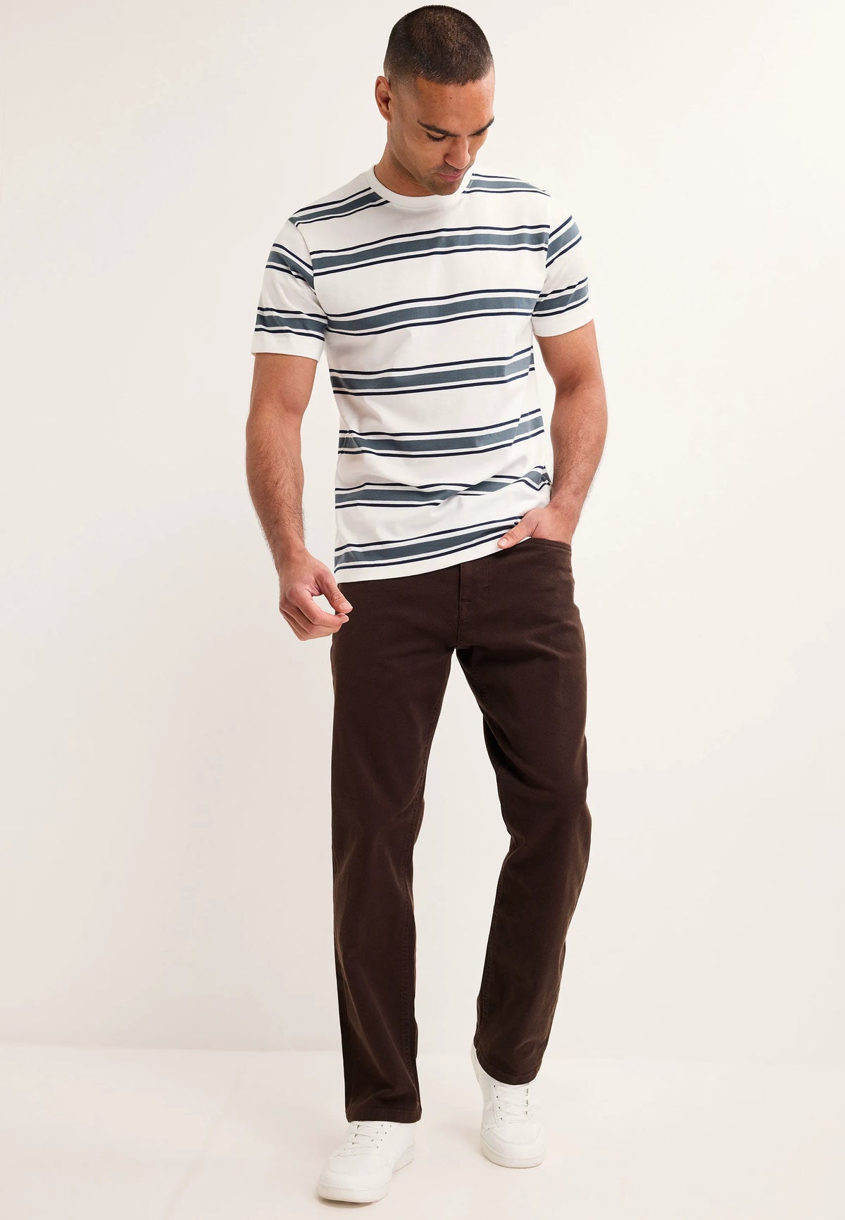 Mens Chocolate Brown Straight Leg Jeans