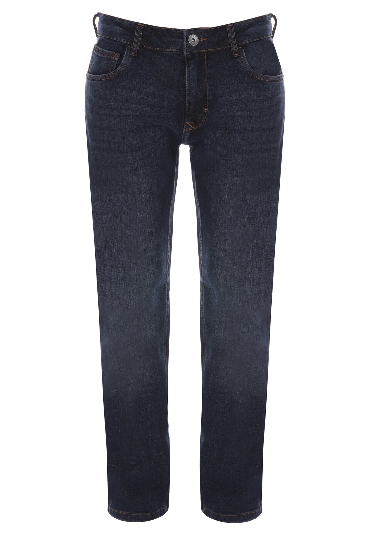 Mens Dark Blue Plain Ollie Straight Leg Jeans