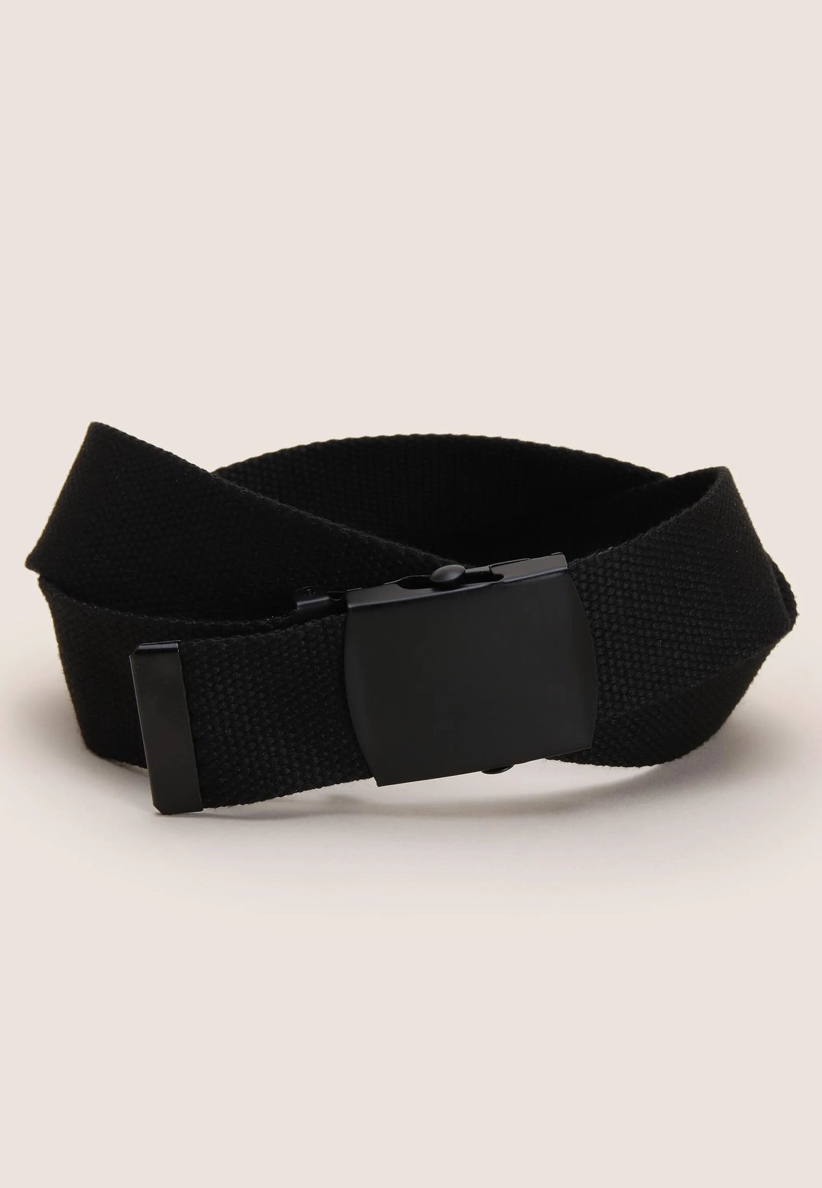 Mens Black Plain Webbing Belt