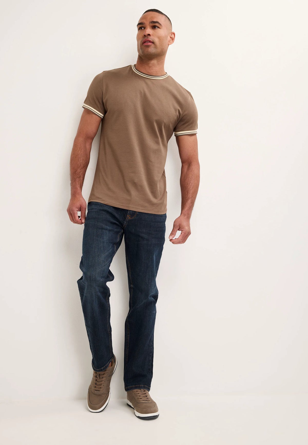 Mens Dark Blue Plain Ollie Straight Leg Jeans