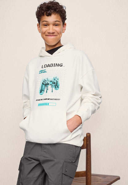 Older Boys Ecru Gaming Hoody