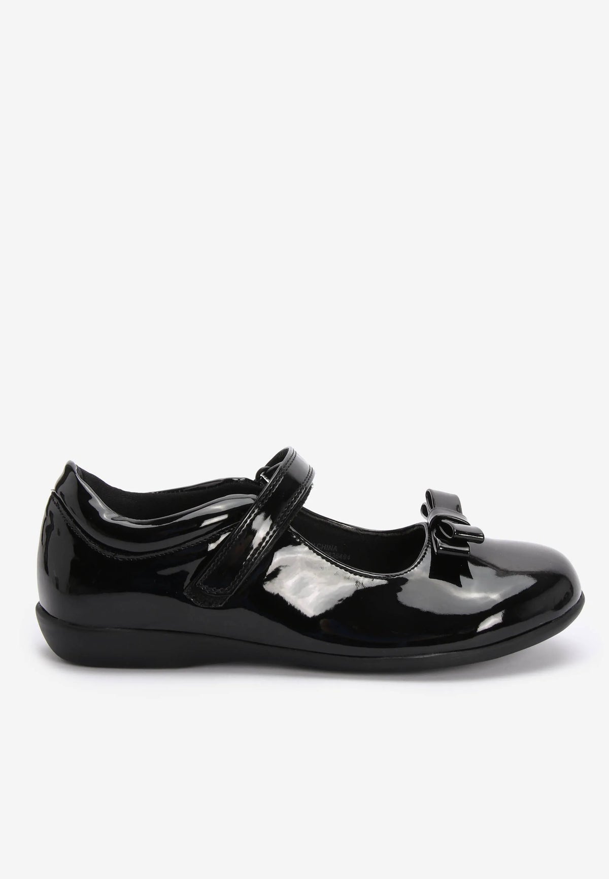 Girls Black Patent Mary Jane School Shoes with Bows
