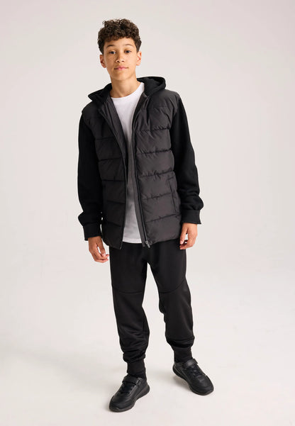 Older Boys Black Hybrid Padded Jacket