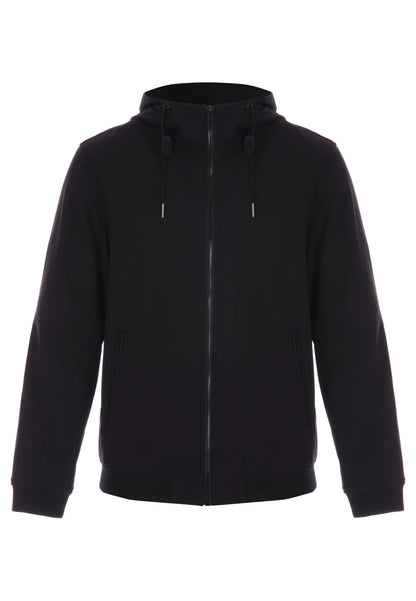 Mens Black Soft Shell Hooded Jacket