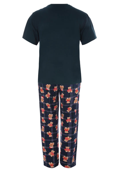 Mens Green Teddy Bear Family Pyjama Set