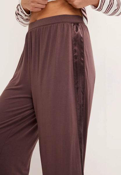 Womens Chocolate Brown Soft Touch Wide Leg Bottoms