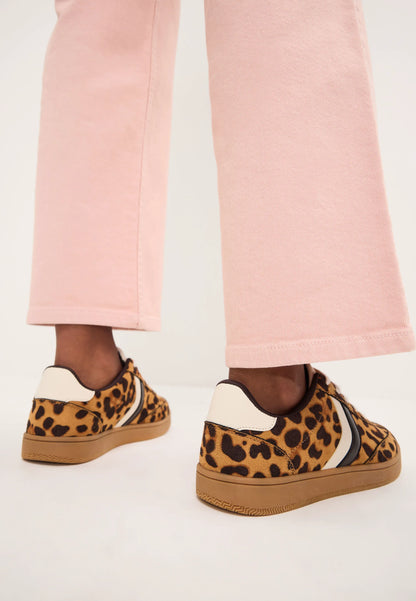 Womens Brown Leopard Print Retro Trainers