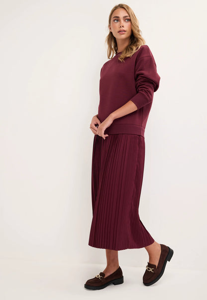 Womens Burgundy 2 in 1 Sweatshirt Dress