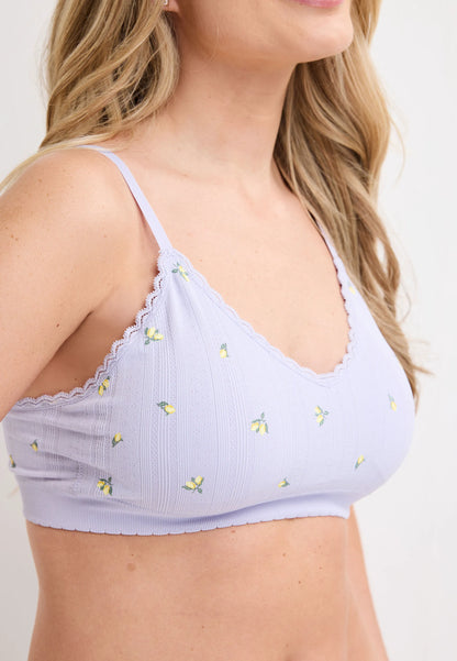 Womens Lilac Lemon Pointelle Seamless Comfort Bra