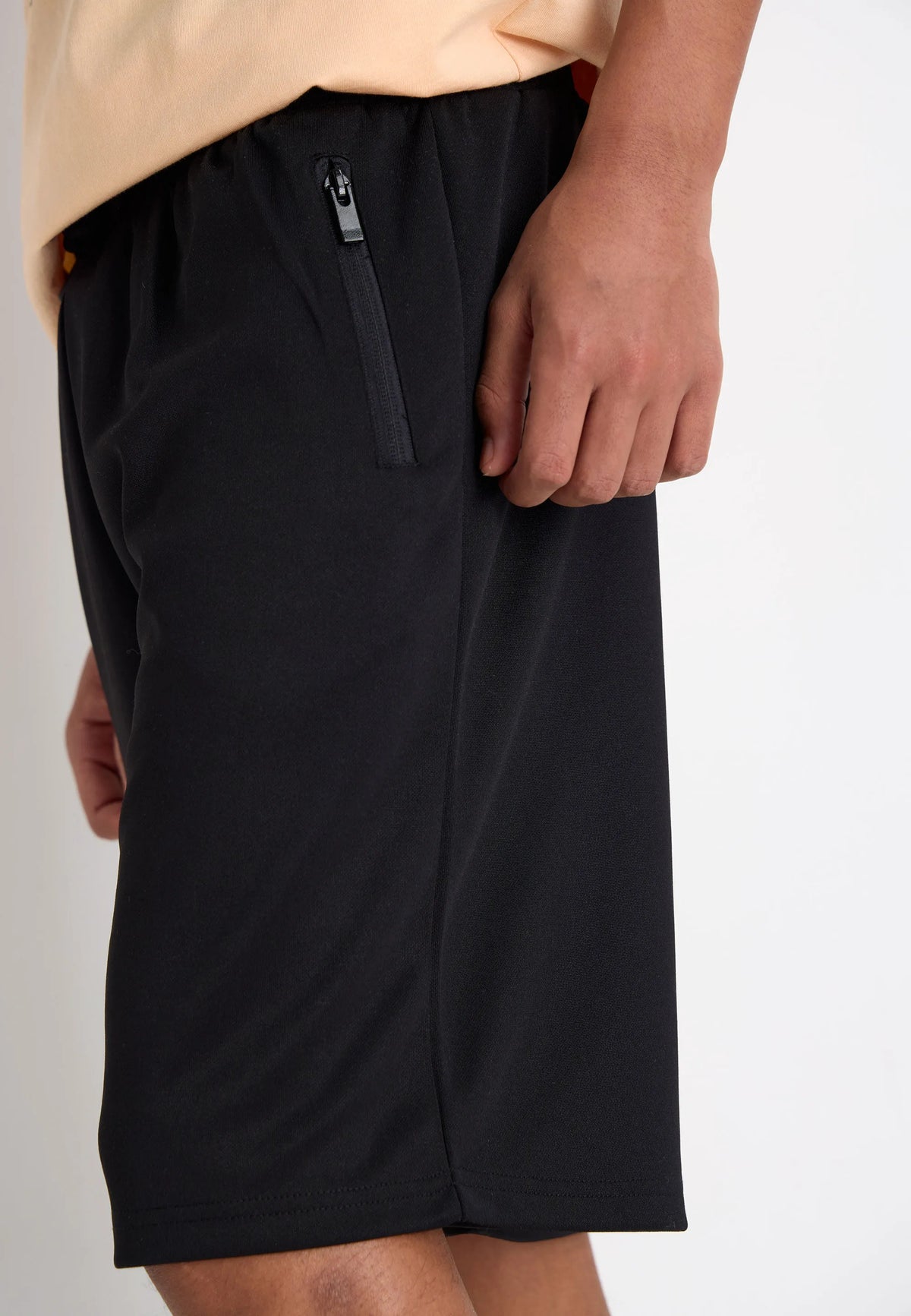 Older Boys Black Tricot Drawstring Casual Shorts