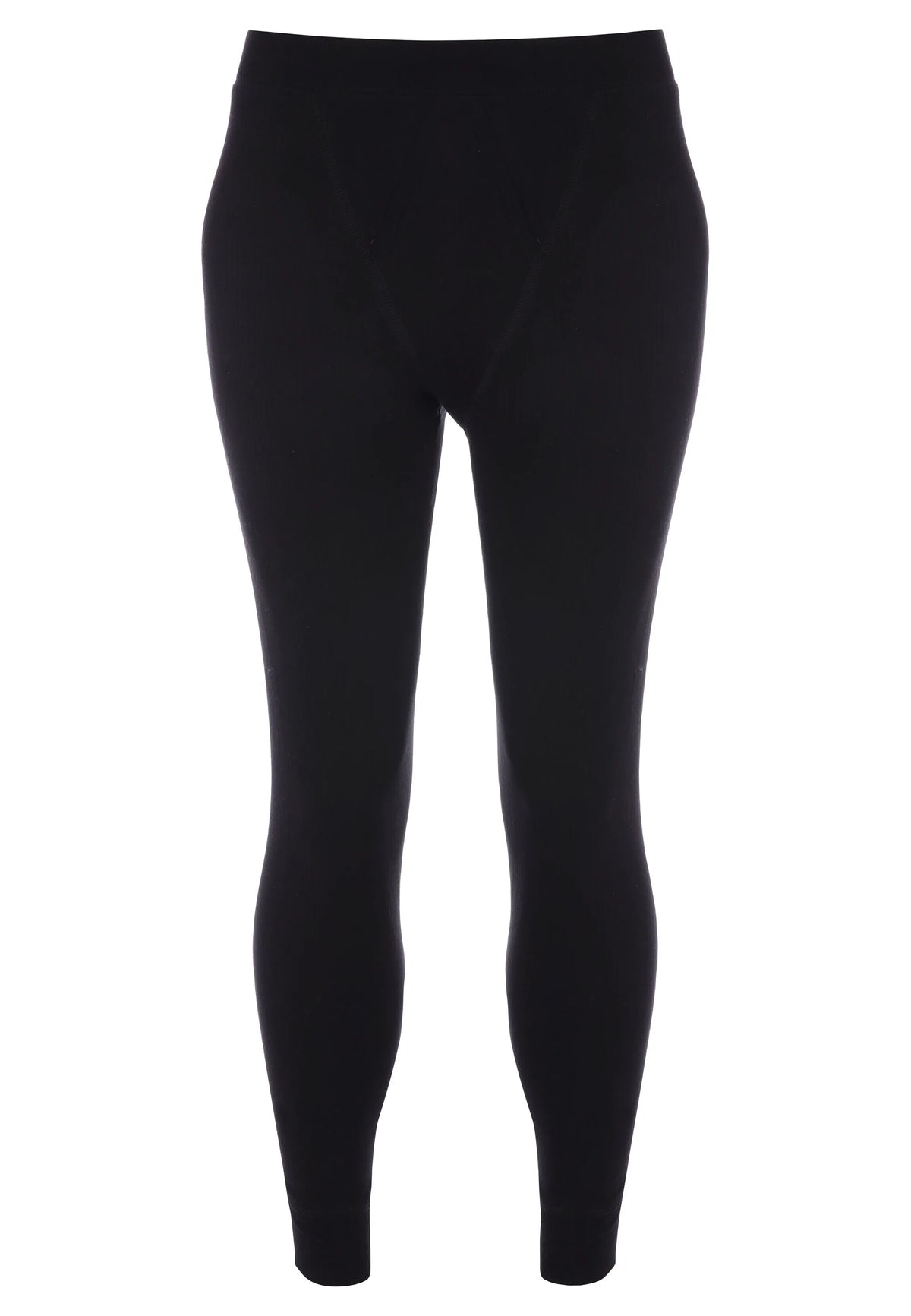 Mens Black Plain Thermal Long John Bottoms