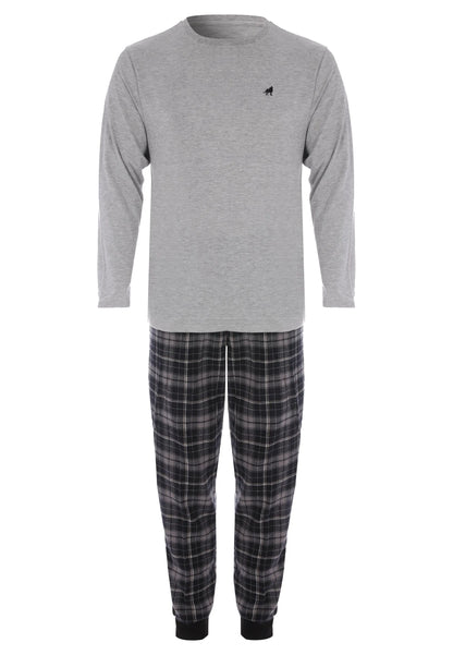 Mens Grey Check Woven Pyjama Set