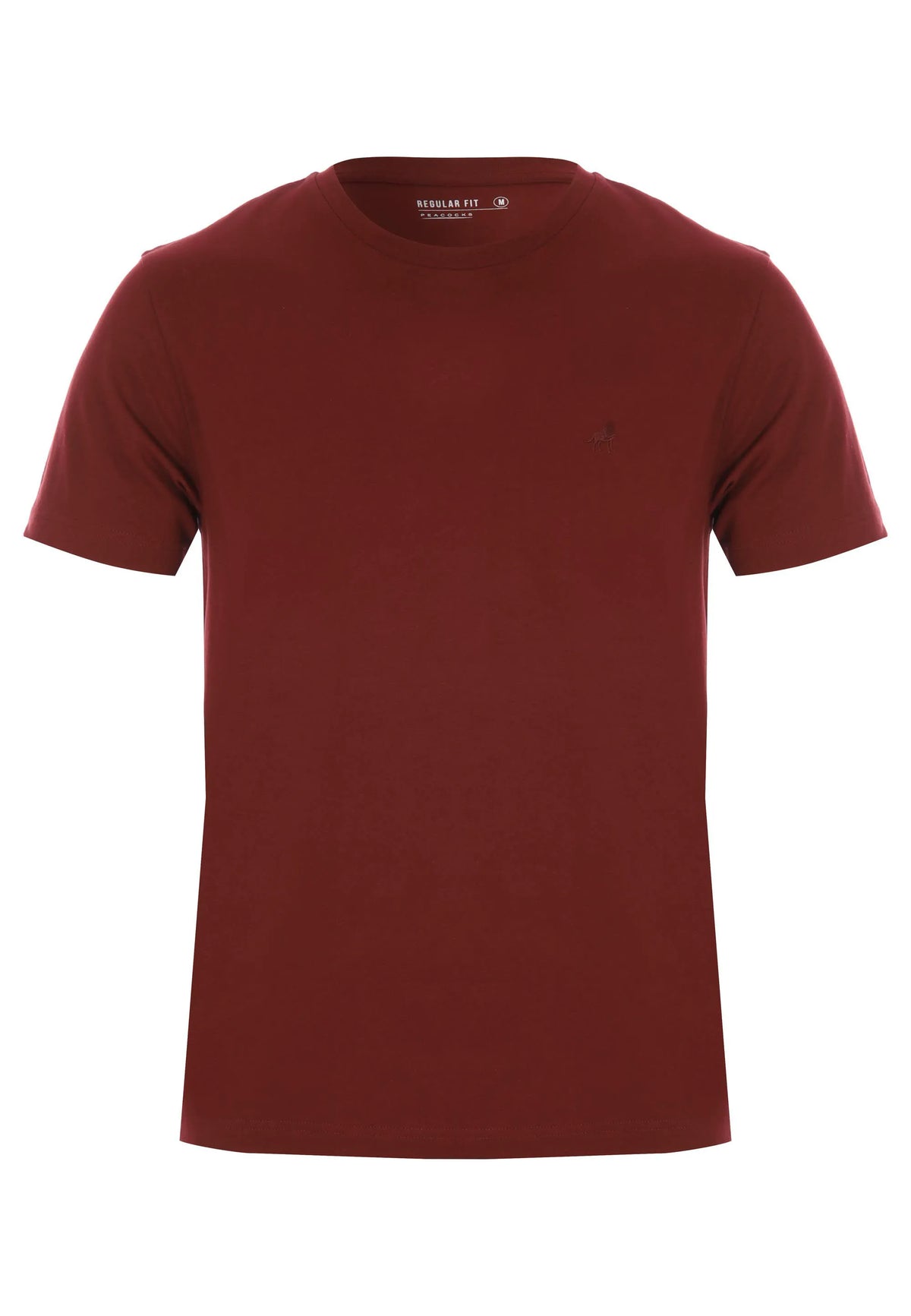 Mens Red Plain Cotton T-Shirt