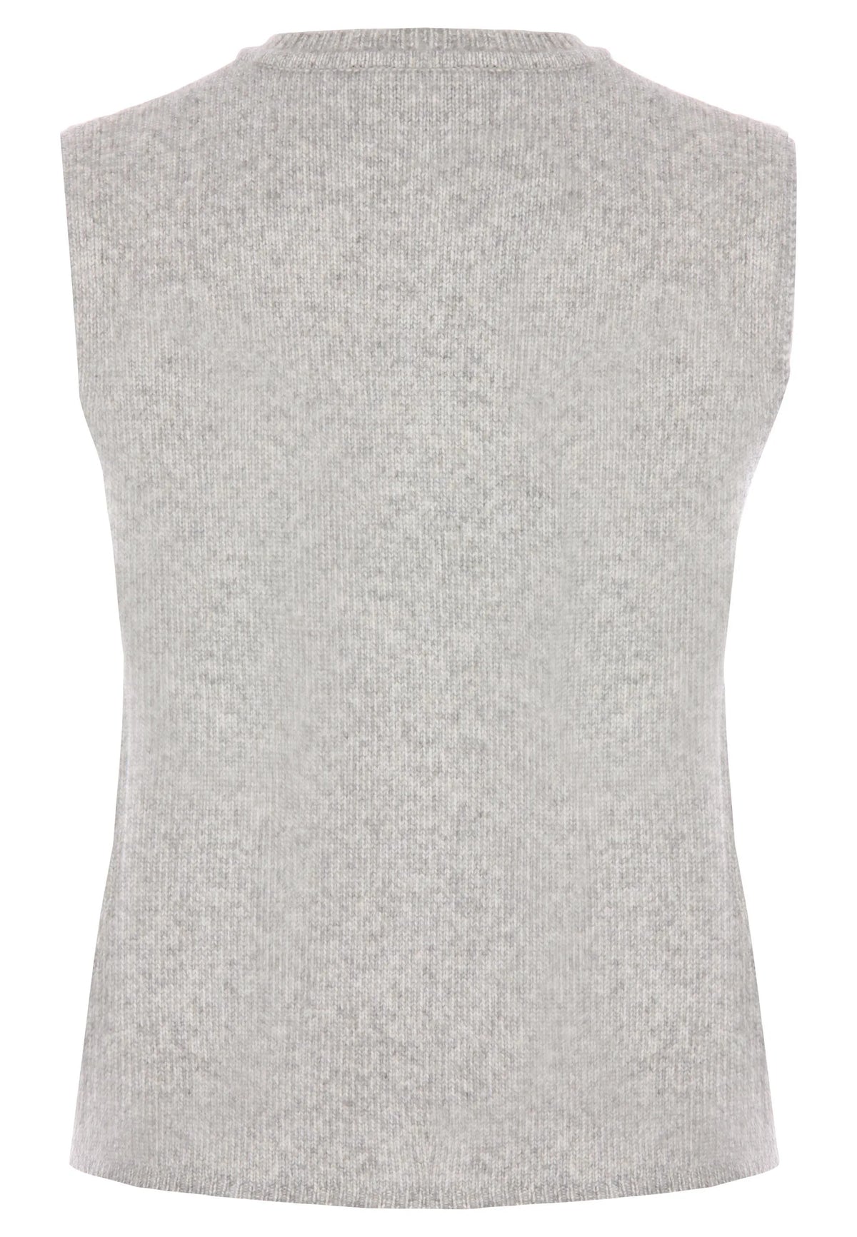 Womens Grey Knit Waistcoat Cardigan