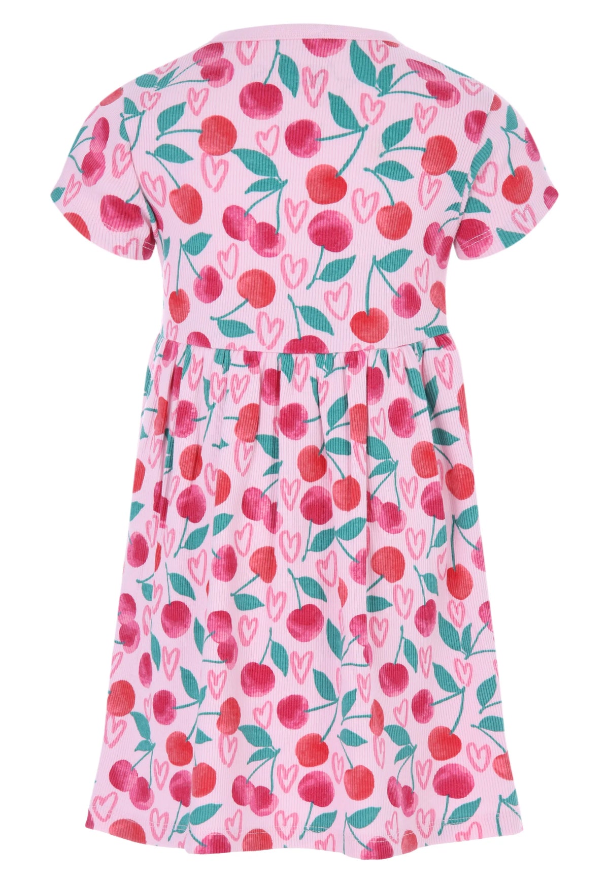 Younger Girls Pink Cherry Print Dress