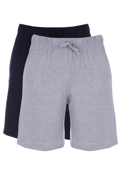 Mens 2pk Grey & Navy Jersey Shorts