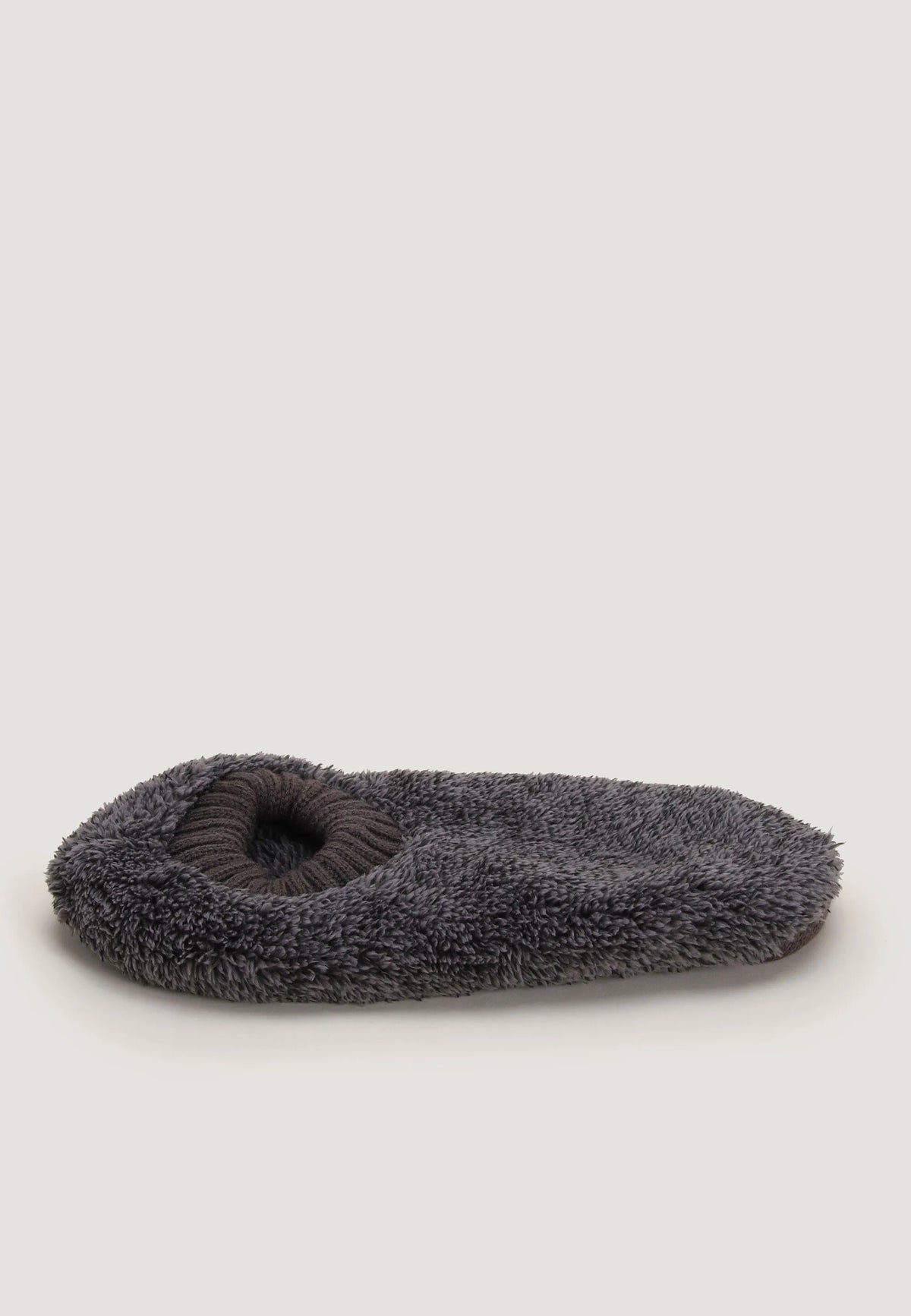Mens Grey Cosy Fleece Lined Footlet Slippers