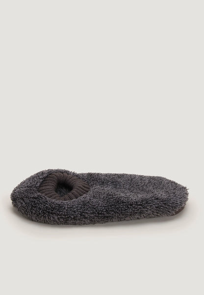 Mens Grey Cosy Fleece Lined Footlet Slippers