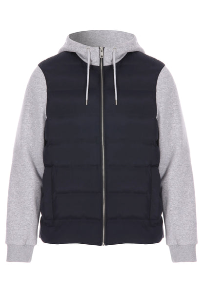 Mens Navy Gilet Hybrid Hooded Jacket