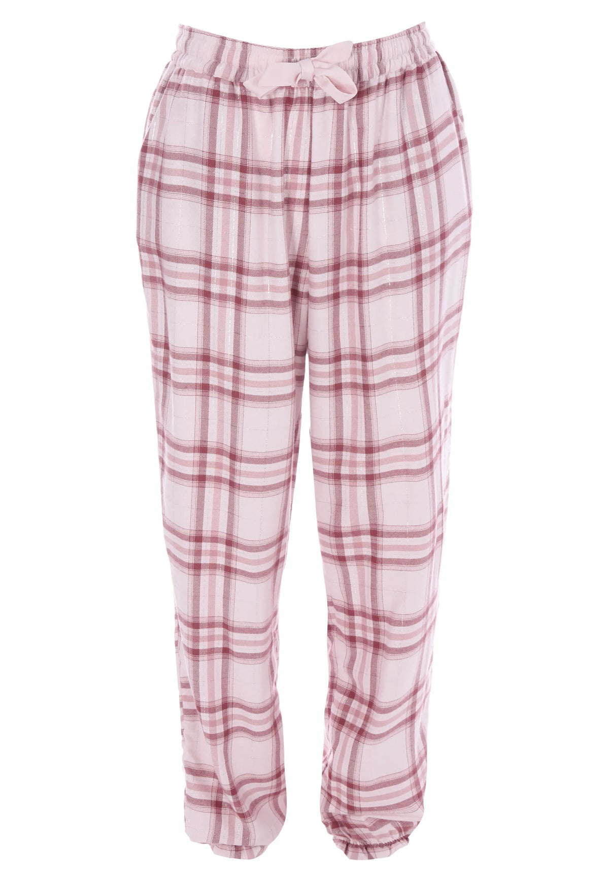 Womens Pink Check Woven Pyjama Bottoms