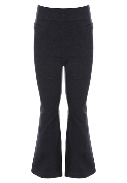 Girls Charcoal Grey Ponte School Bootcut Trousers