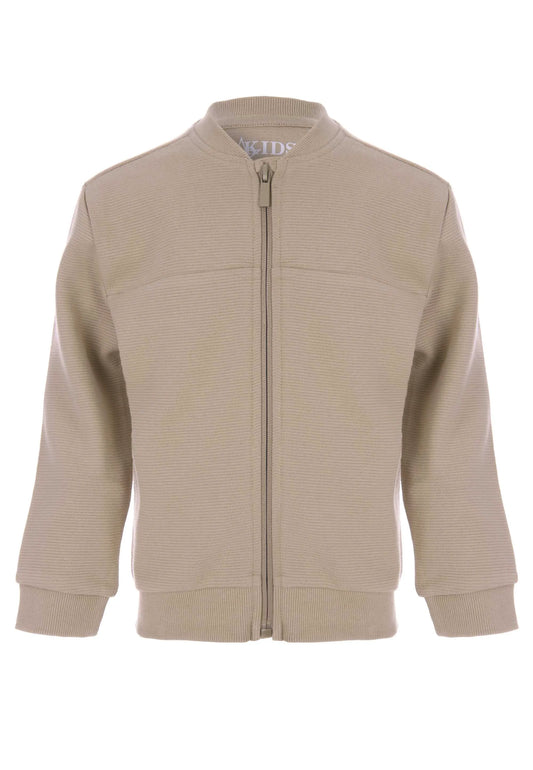 Younger Boys Stone Cotton Bomber Jacket