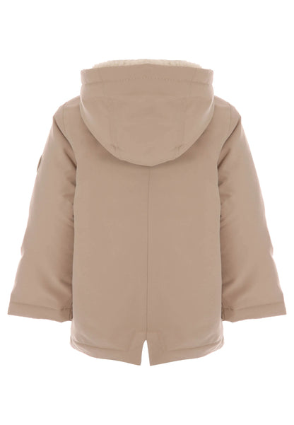 Younger Boys Stone Fleece Lined Parka Coat