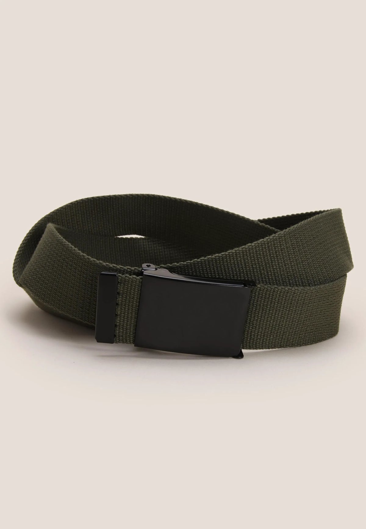 Mens Green Plain Webbing Belt