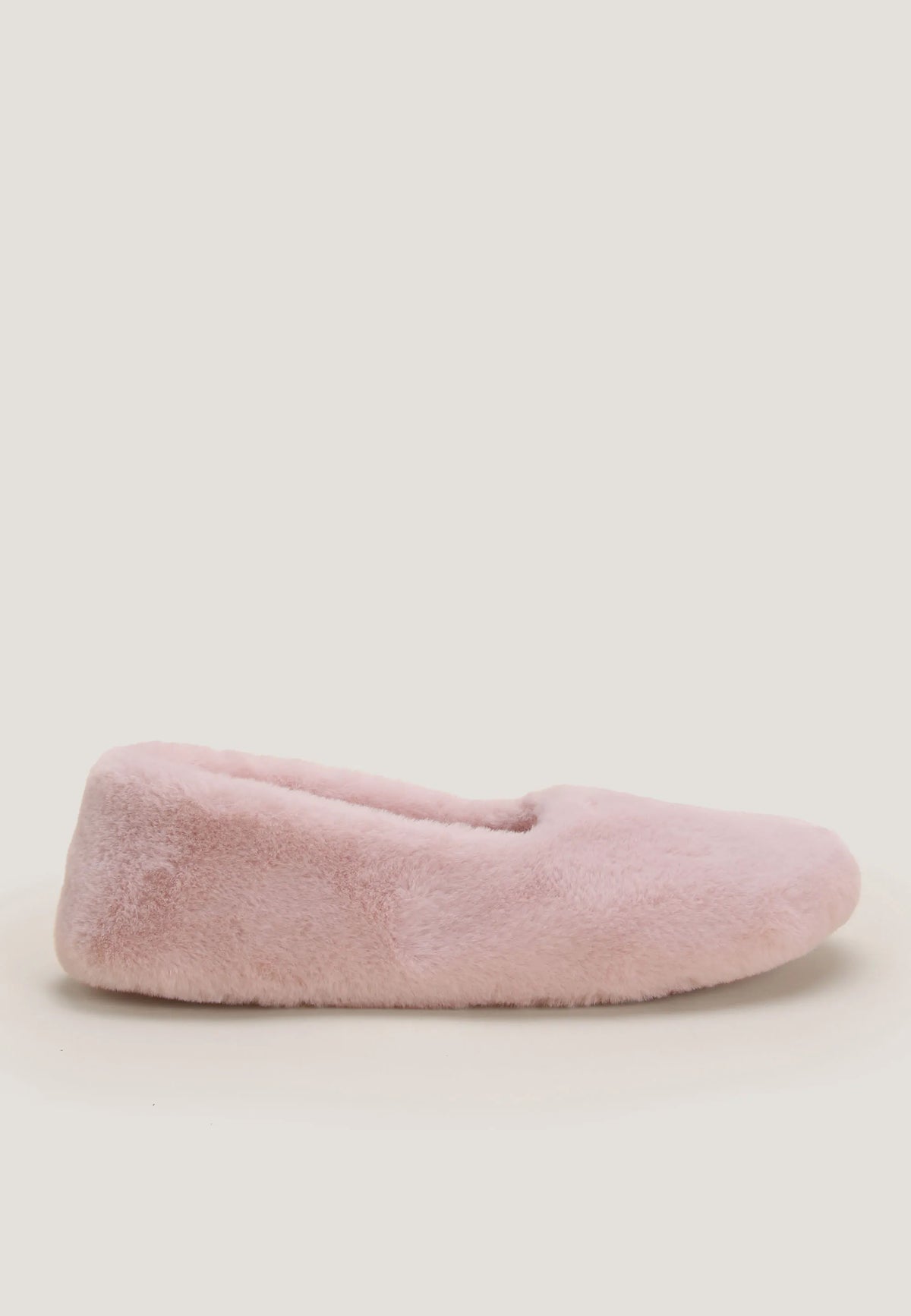 Womens Pink Fluffy Ballet Slippers