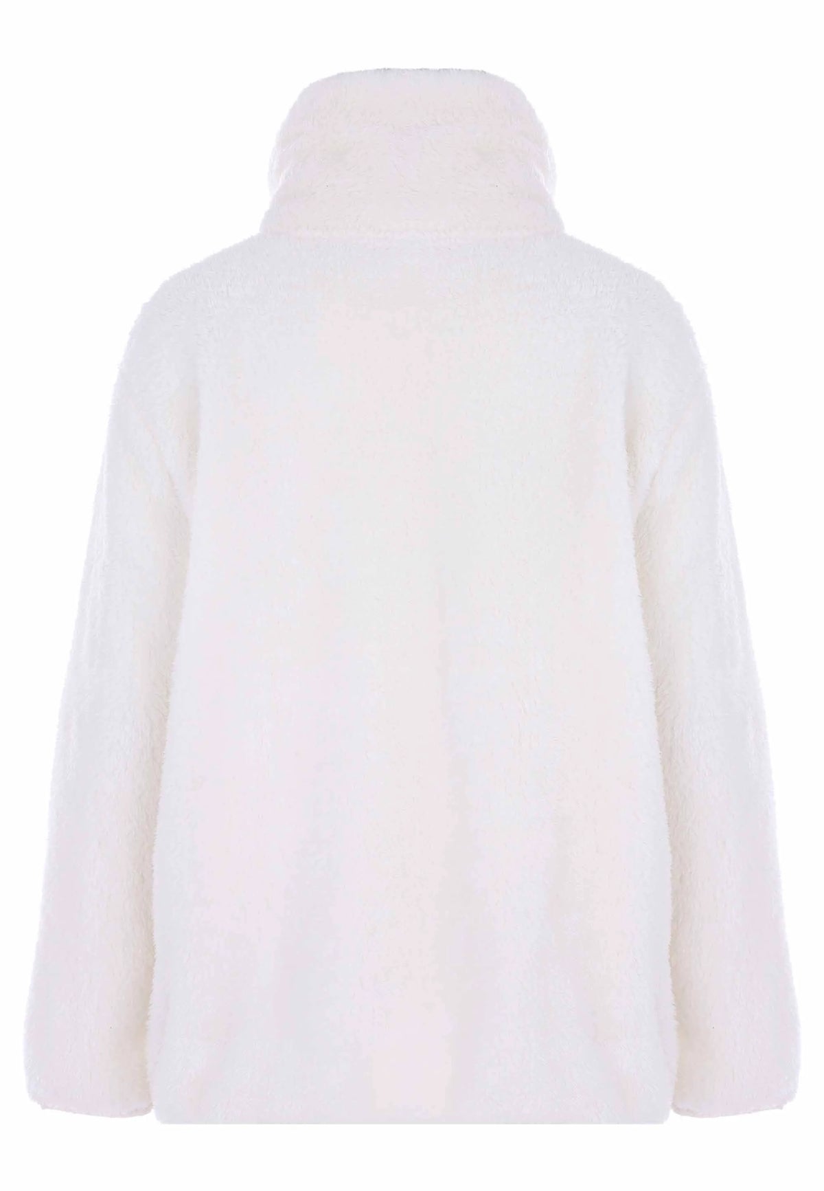 Womens Cream Cosy Zip Fleece Top