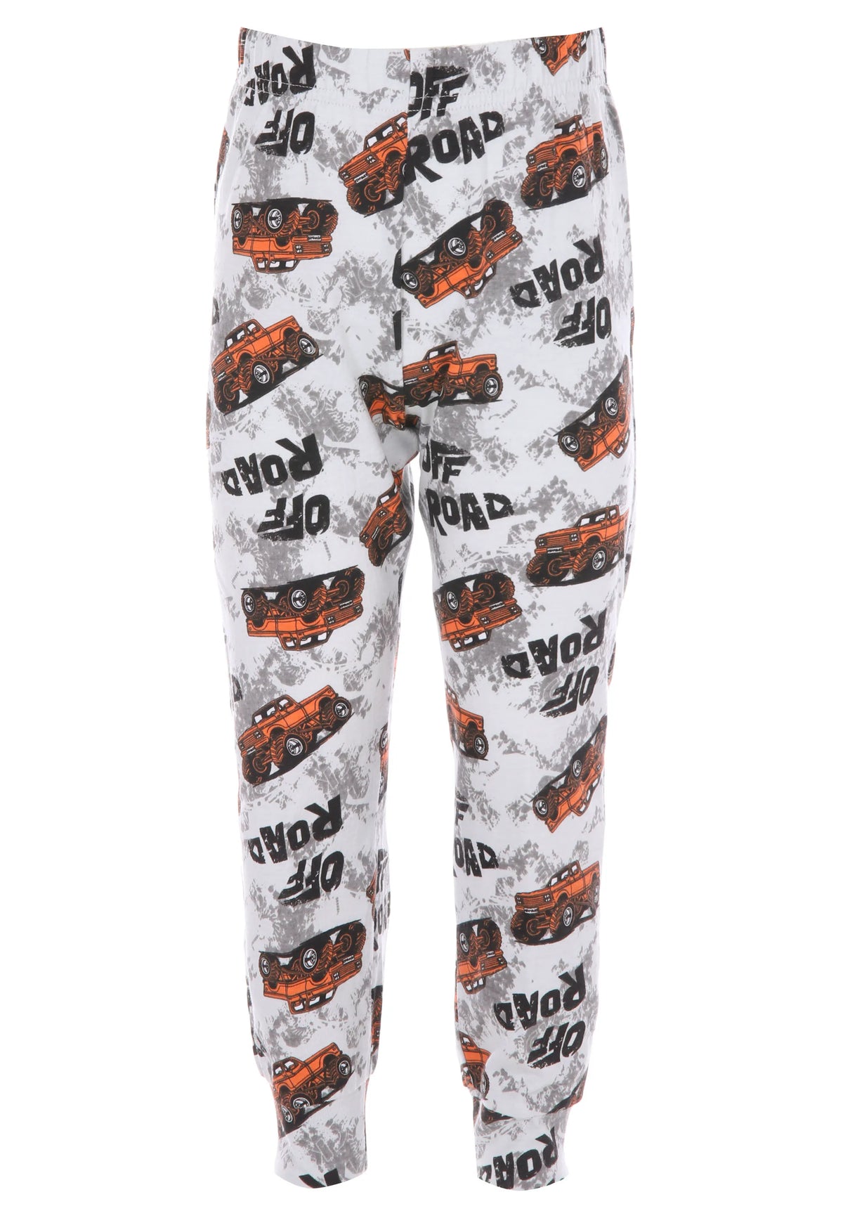 Younger Boys Grey Monster Truck Cotton Long Pyjama Set