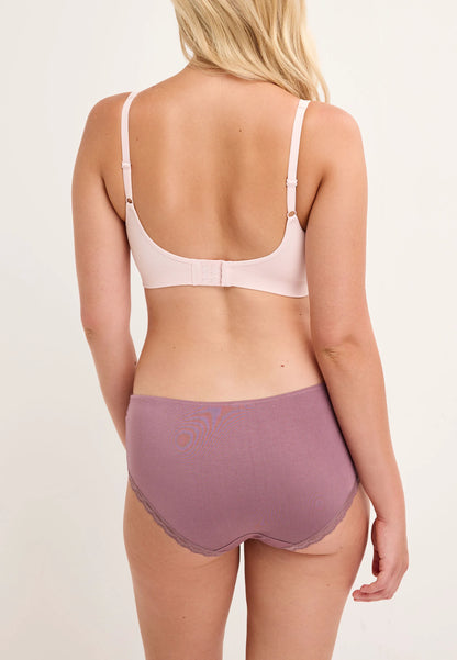 Womens 3pk Pink Lace Trim Short Briefs