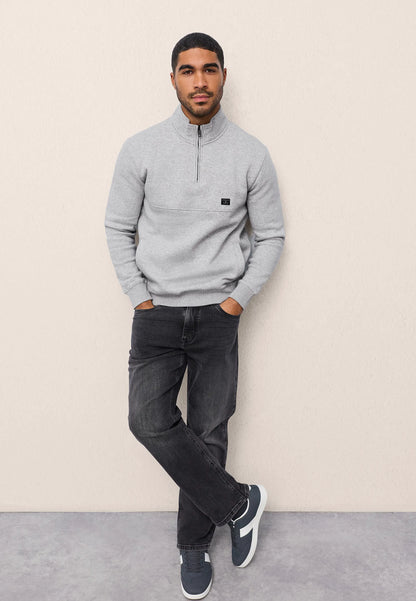 Mens Grey Quarter Zip Sweatshirt