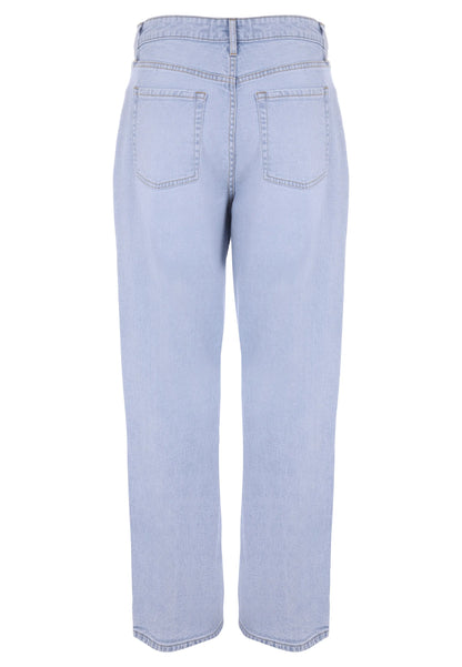 Womens Light Blue Wide Leg High Rise Jeans