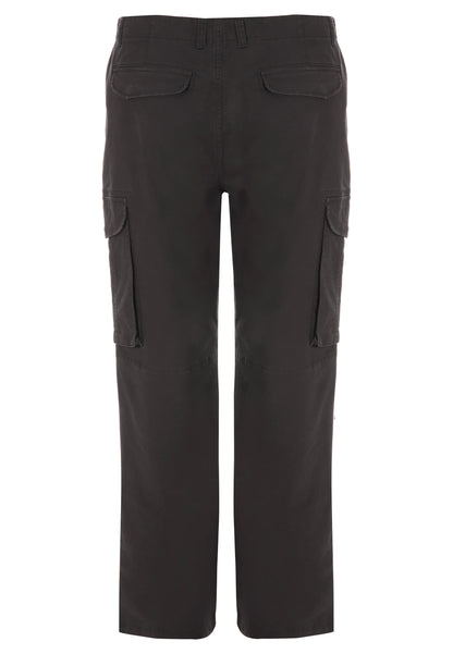 Mens Charcoal Cargo Relaxed Trousers