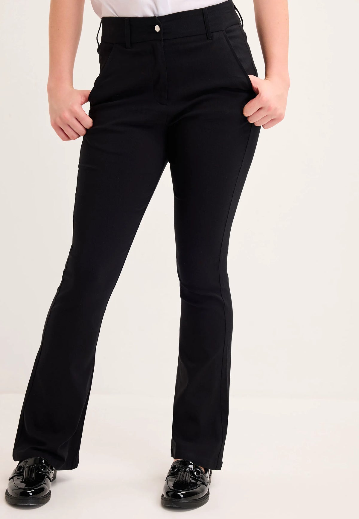 Older Girls Black Bengaline Bootcut School Trousers
