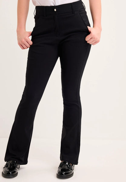 Older Girls Black Bengaline Bootcut School Trousers