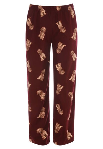 Mens Burgundy Dog Print Family Pyjama Set