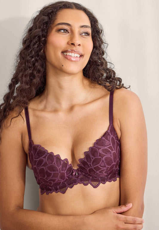 Womens Plum Roxie Lace Add 2 Cups Push Up Bra