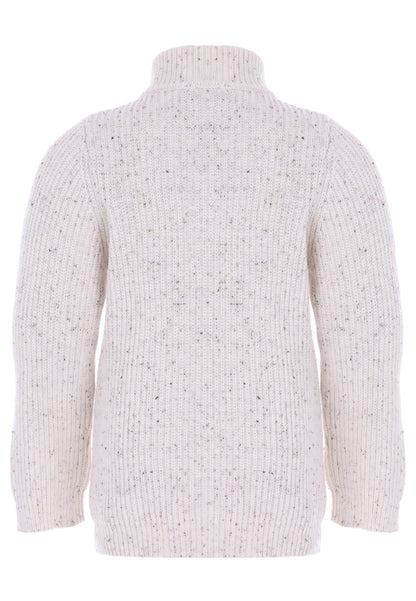 Younger Boys Ecru Quarter Zip Knitted Jumper
