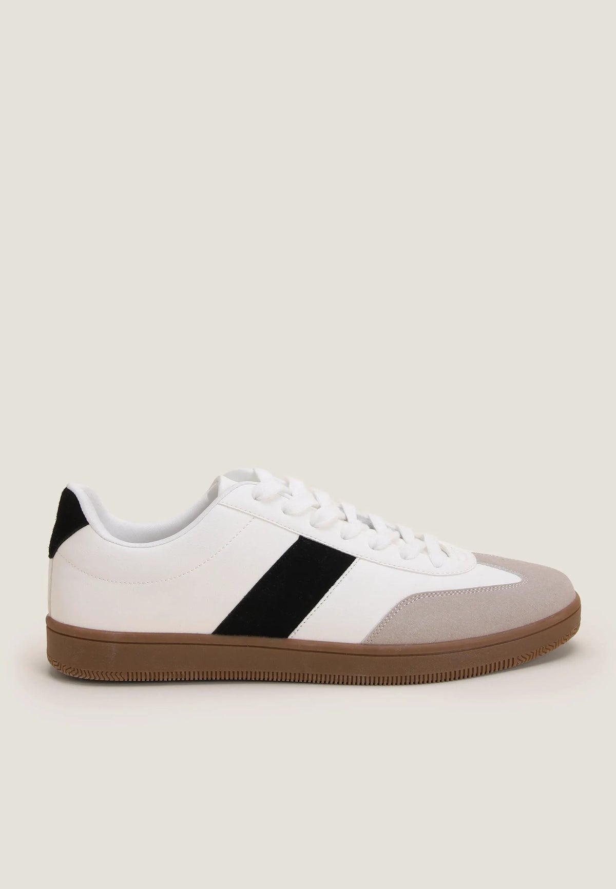 Mens White Stripe Trainers