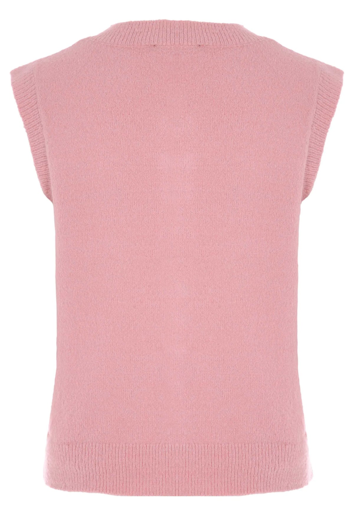 Womens Pink Knit Tank Cardigan