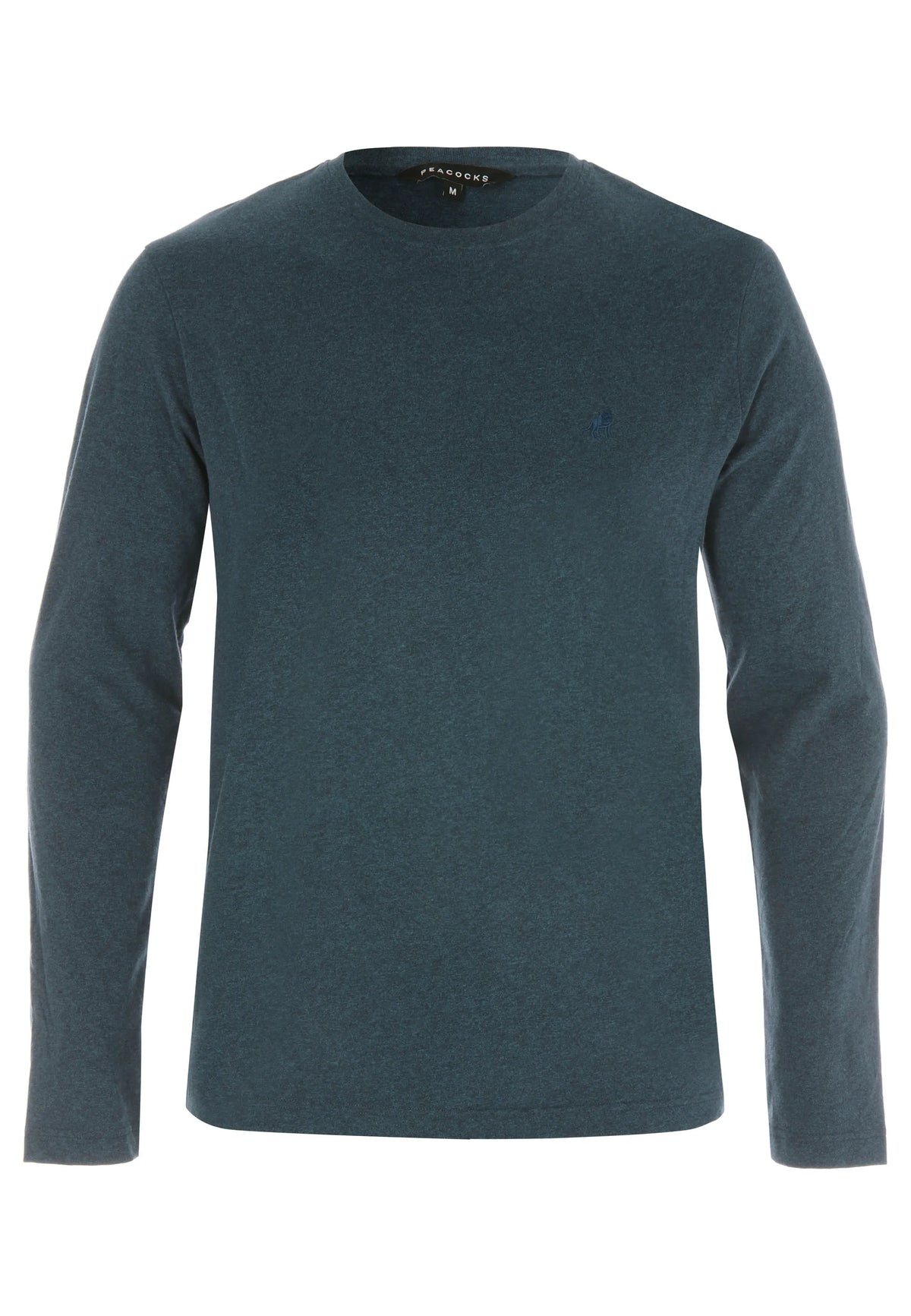 Mens Blue Cotton Long Sleeve T-Shirt